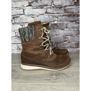 Salomon Hime Mid Winter Waterproof Insulated Brown Fur Lace Boots Women 7US/38EU